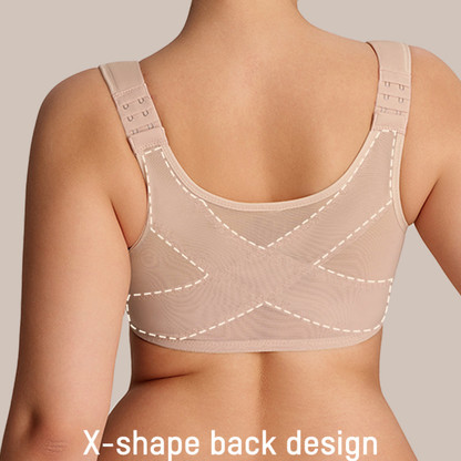 Front Closure Underwire Unlined Back Support Plunge Bra
